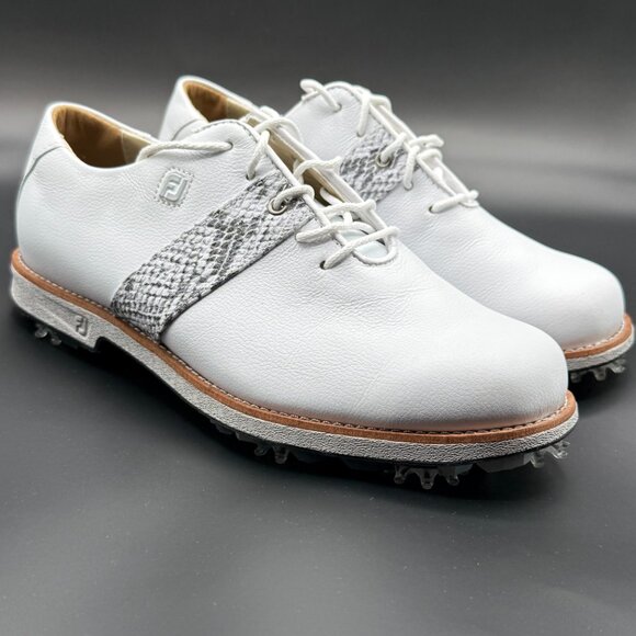 FJ FOOTJOY Golf Shoes Womens Sz 6.5 Dryjoys Premier Series White Leather 99021 - Picture 4 of 8